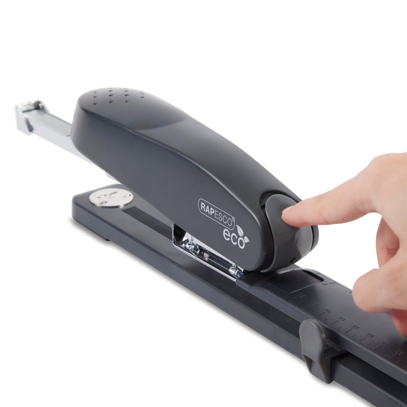Rapesco 1281 ECO Long Reach Stapler with 10.000 Staples, Type 26 Standard 5/16", 50 Sheet Capacity, Front Loading, Full Strip, Uses Type 26 Standard and Type 24 High-Capacity Staples, Charcoal - Image 3